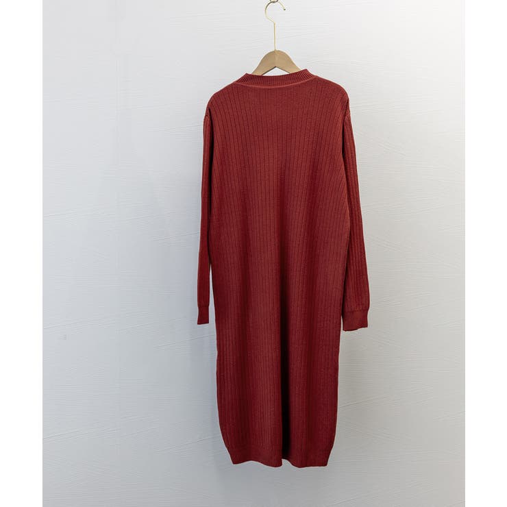 リブニットワンピース ロング丈 vネック | Miniministore | 詳細画像16 