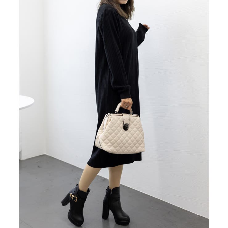 リブニットワンピース ロング丈 vネック | Miniministore | 詳細画像5 