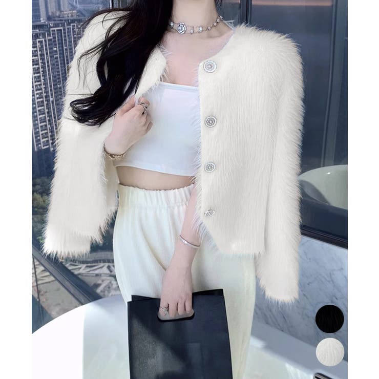 シャギーニットカーディガンふわふわ秋冬服 | Miniministore | 詳細画像1 