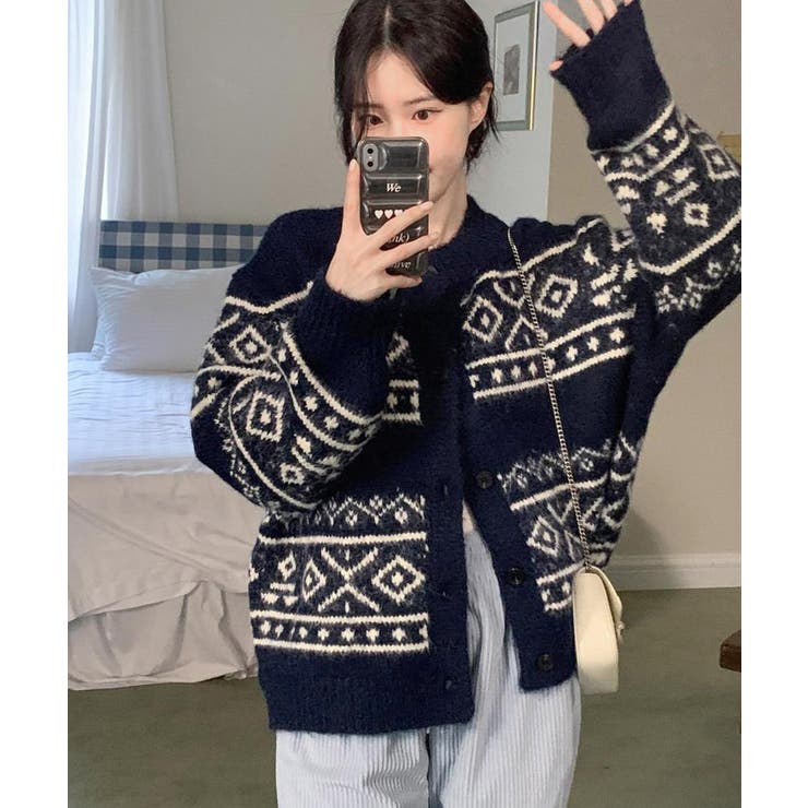 ノルディック柄ニットカーディガン 北欧風 | Miniministore | 詳細画像2 