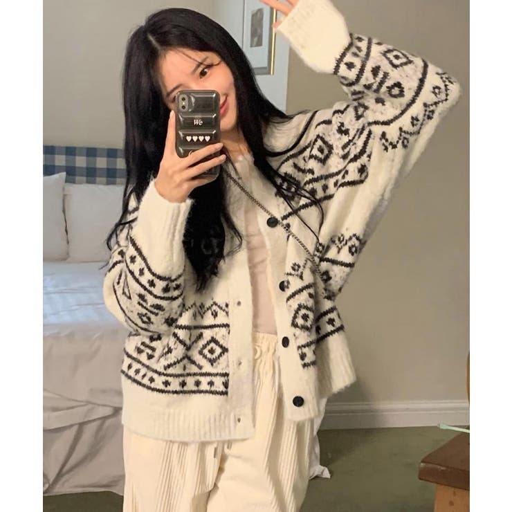 ノルディック柄ニットカーディガン 北欧風 | Miniministore | 詳細画像6 