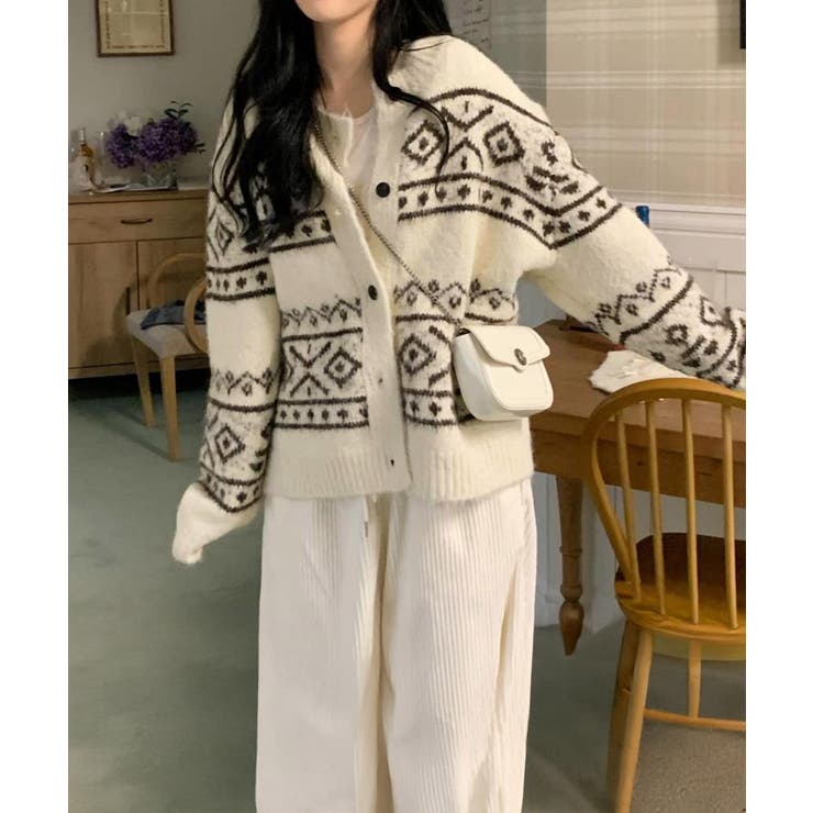 ノルディック柄ニットカーディガン 北欧風 | Miniministore | 詳細画像7 