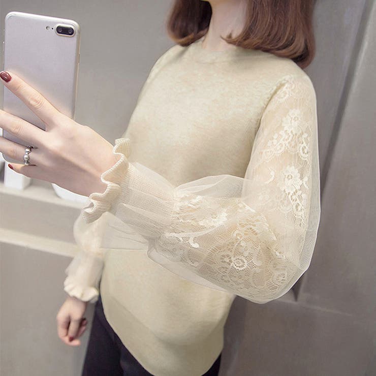 チュール袖ニットトップス レディース韓国 | Miniministore | 詳細画像10 