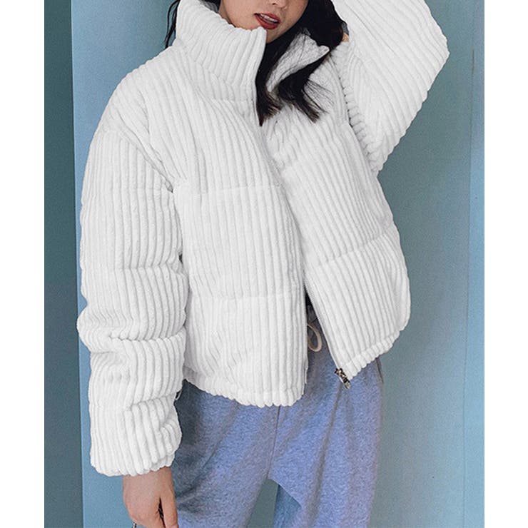 コーデュロイ 中綿ジャケット ショート丈[品番：II000011972