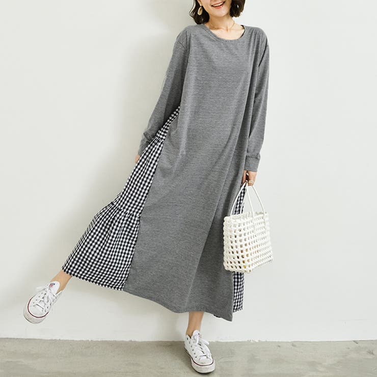 韓国 ドッキングワンピース 長袖 春夏秋[品番：II000008395