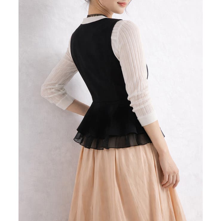 Vネックペプラムジレベスト シフォン切替 | Miniministore | 詳細画像6 