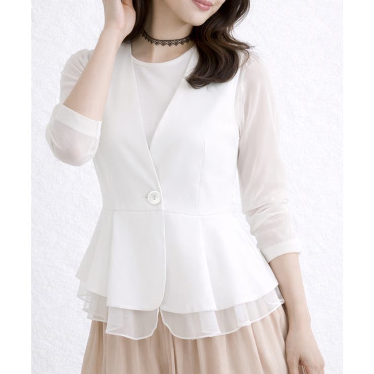 Vネックペプラムジレベスト シフォン切替 | Miniministore | 詳細画像8 