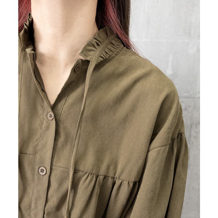 フリル衿ブラウス 長袖タックシャツ韓国風 | Miniministore | 詳細画像18 