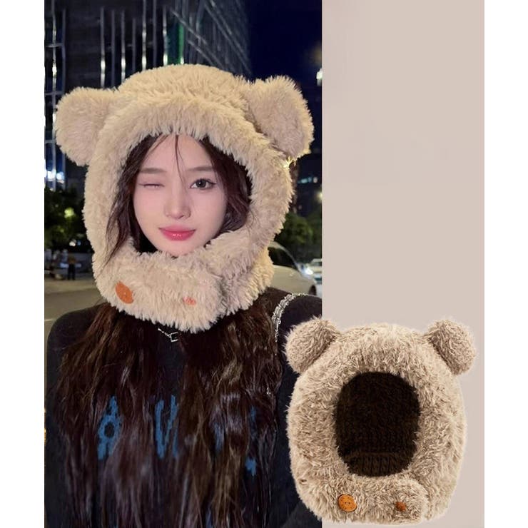 くま耳帽子韓国風ニットキャップファー帽子 | Miniministore | 詳細画像10 