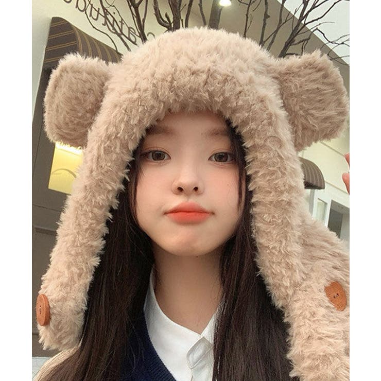くま耳帽子韓国風ニットキャップファー帽子 | Miniministore | 詳細画像7 