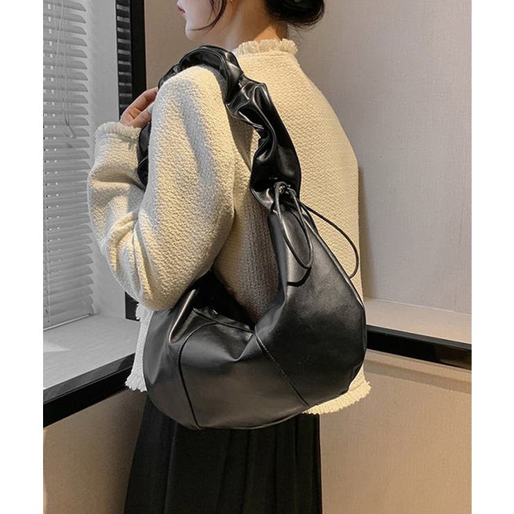 ギャザーナイロンバッグ PUレザートート | Miniministore | 詳細画像10 