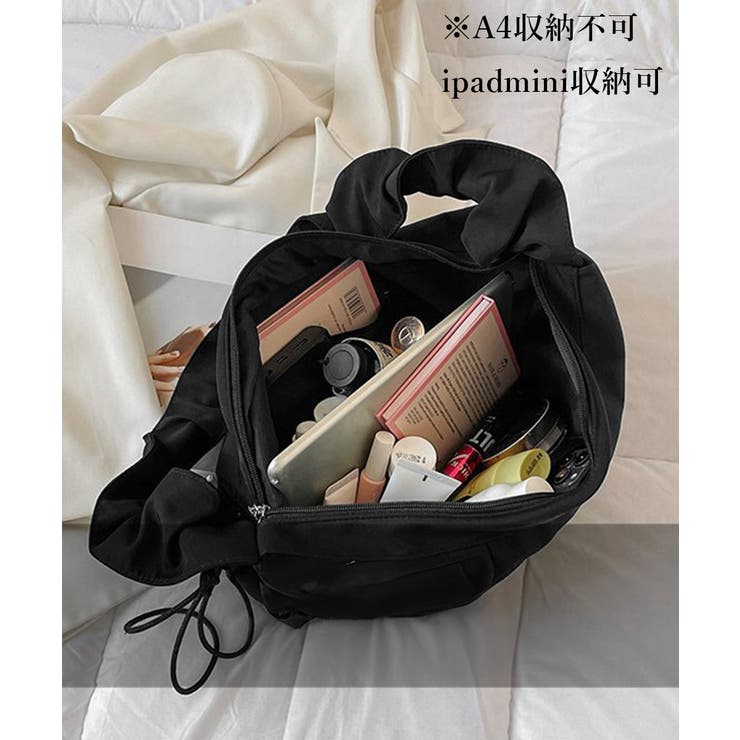 ギャザーナイロンバッグ PUレザートート | Miniministore | 詳細画像15 