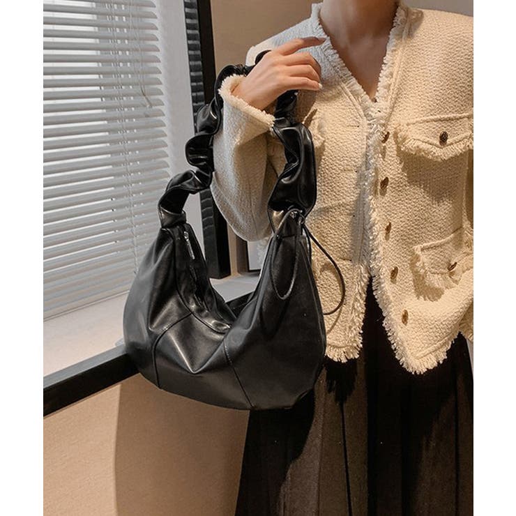 ギャザーナイロンバッグ PUレザートート | Miniministore | 詳細画像9 