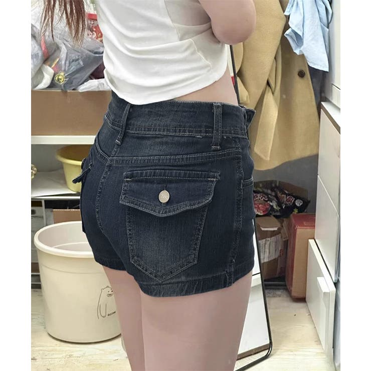 フラップポケットデニムショートパンツ美脚 | Miniministore | 詳細画像10 