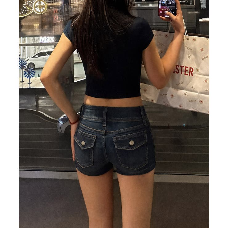 フラップポケットデニムショートパンツ美脚 | Miniministore | 詳細画像5 
