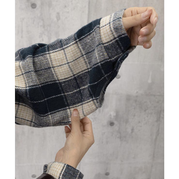 チェックフードシャツ レイヤード風シャツ | Miniministore | 詳細画像19 