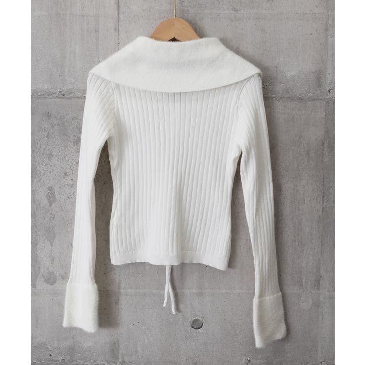 レースアップ リブニットトップス 着やせ | Miniministore | 詳細画像18 