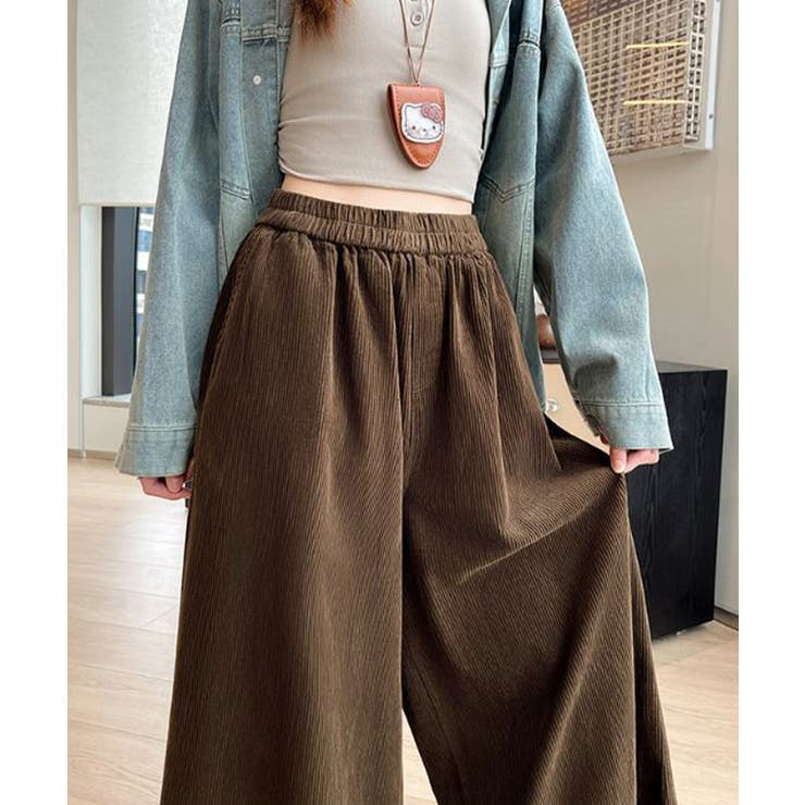 フリル裾ワイドパンツ コーデュロイパンツ | Miniministore | 詳細画像12 