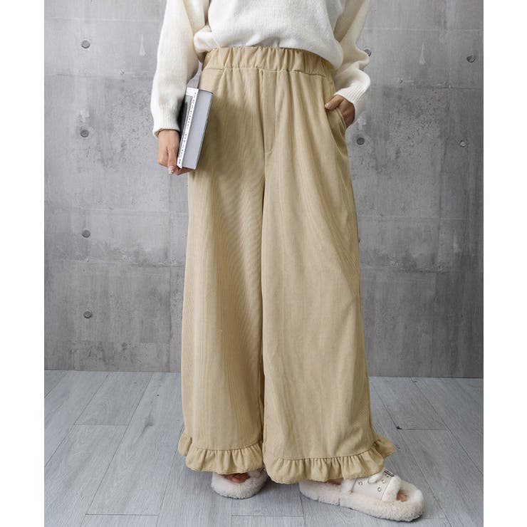フリル裾ワイドパンツ コーデュロイパンツ | Miniministore | 詳細画像28 