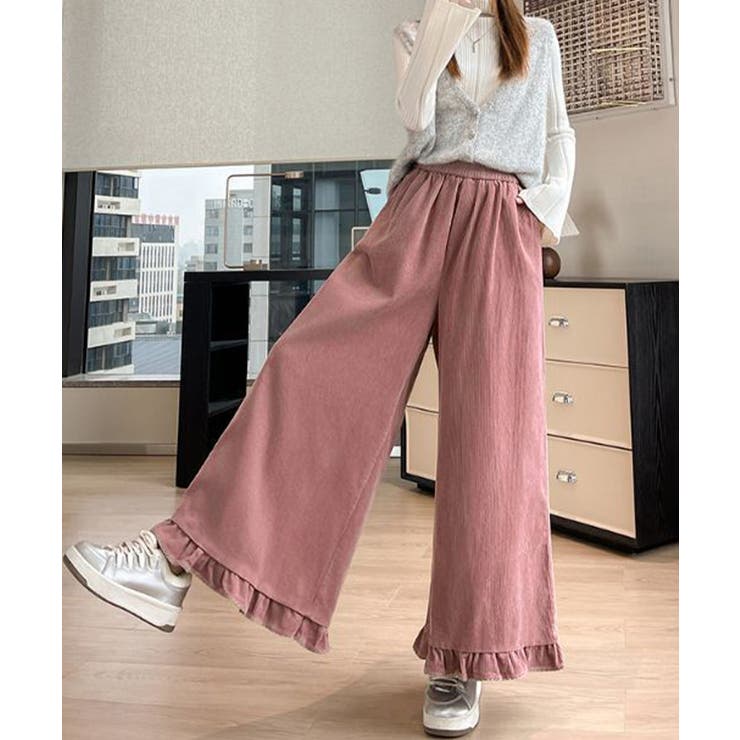 フリル裾ワイドパンツ コーデュロイパンツ | Miniministore | 詳細画像3 