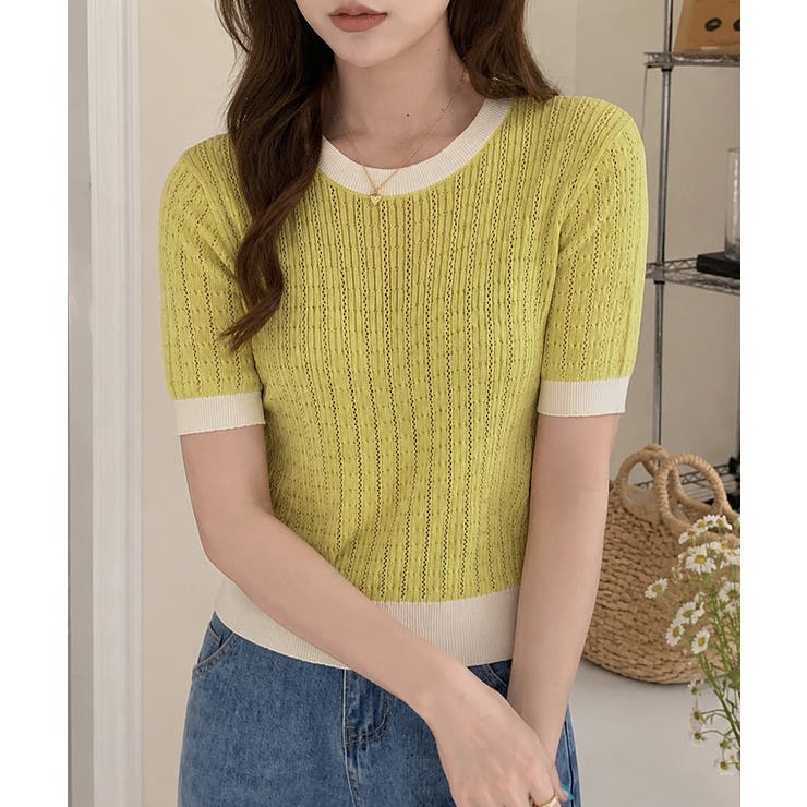 透かし編み 半袖サマーニット レディース | Miniministore | 詳細画像20 