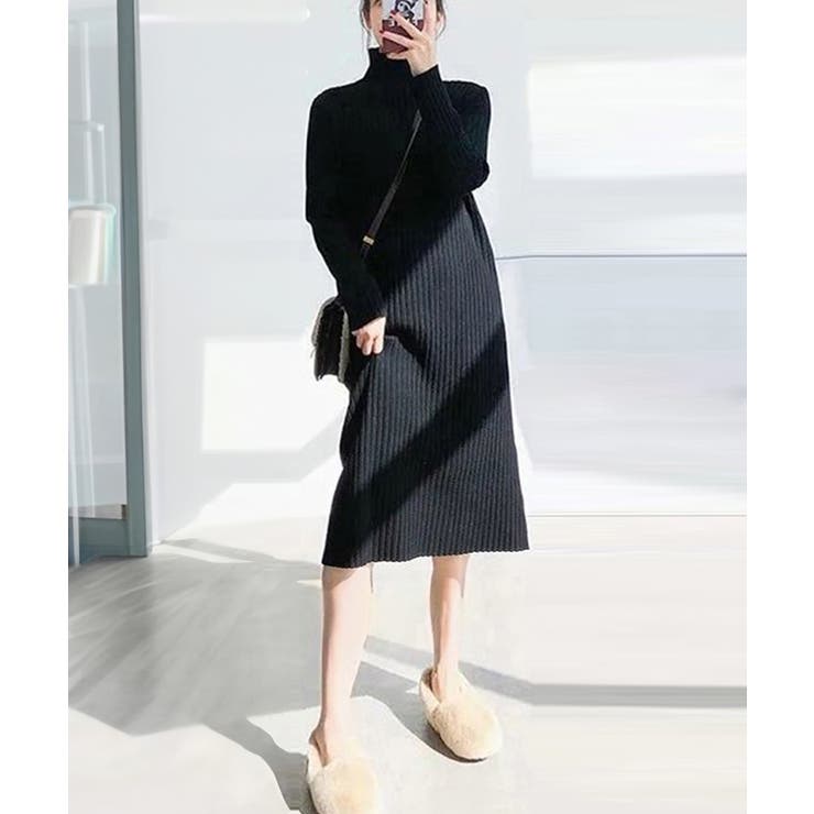 リブニット ワンピース ハイネック 無地[品番：II000007922]｜Miniministore（ミニミニストア）のレディース ファッション通販｜SHOPLIST（ショップリスト）