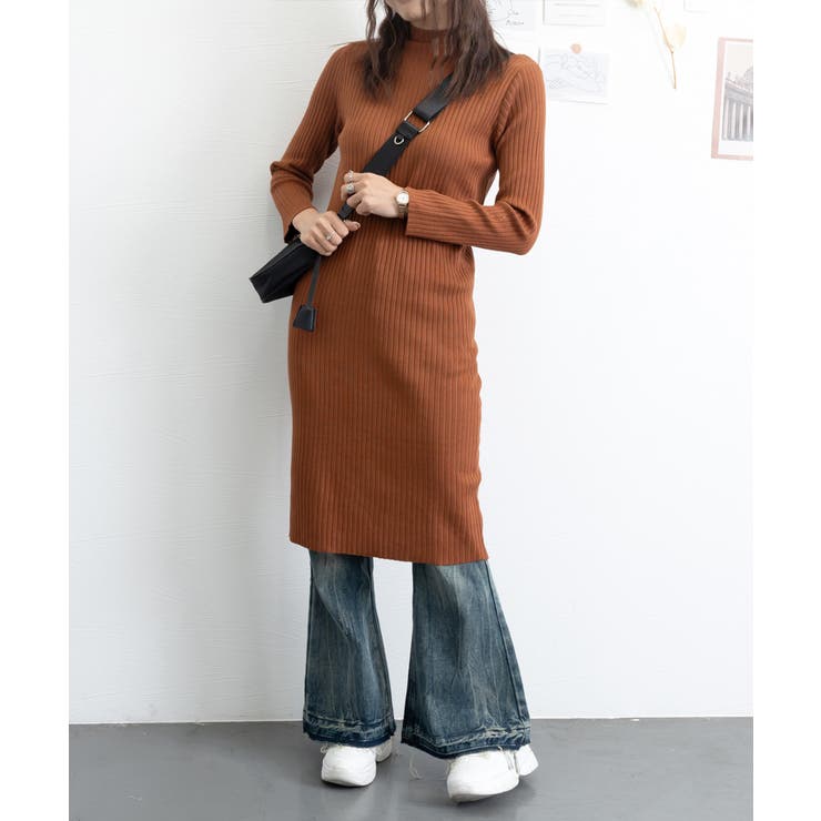 リブニット ワンピース ハイネック 無地 | Miniministore | 詳細画像20 