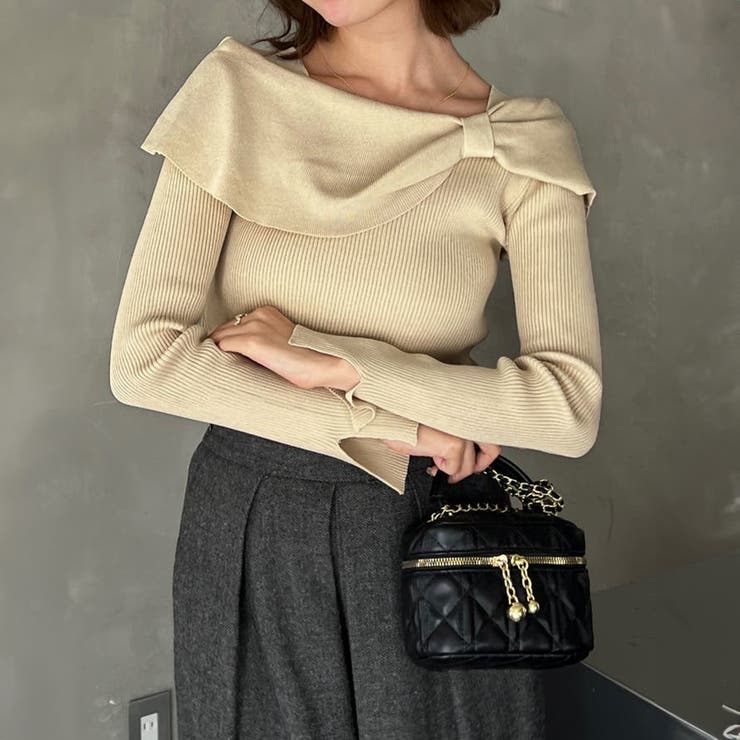 ビッグリボンニットトップスレディース秋冬 | Miniministore | 詳細画像13 