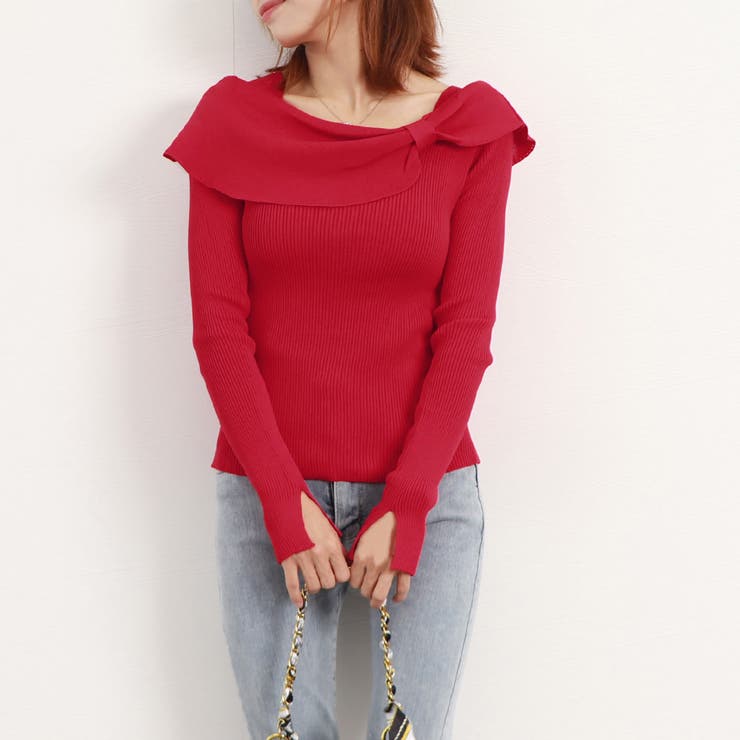 ビッグリボンニットトップスレディース秋冬 | Miniministore | 詳細画像19 