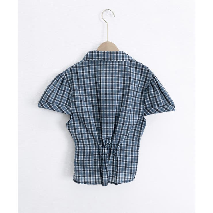 シャーリングブラウスチェック柄シャツ半袖 | Miniministore | 詳細画像31 