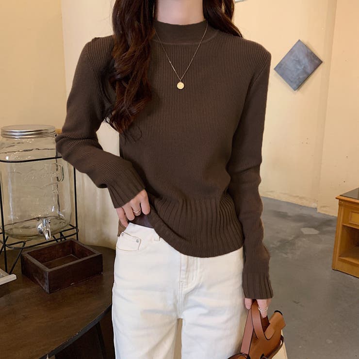 ニットトップス プチハイネック 無地 | Miniministore | 詳細画像9 