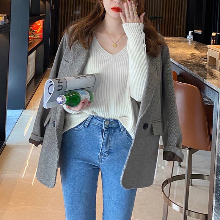 リブニットトップス レディースニットソー | Miniministore | 詳細画像8 