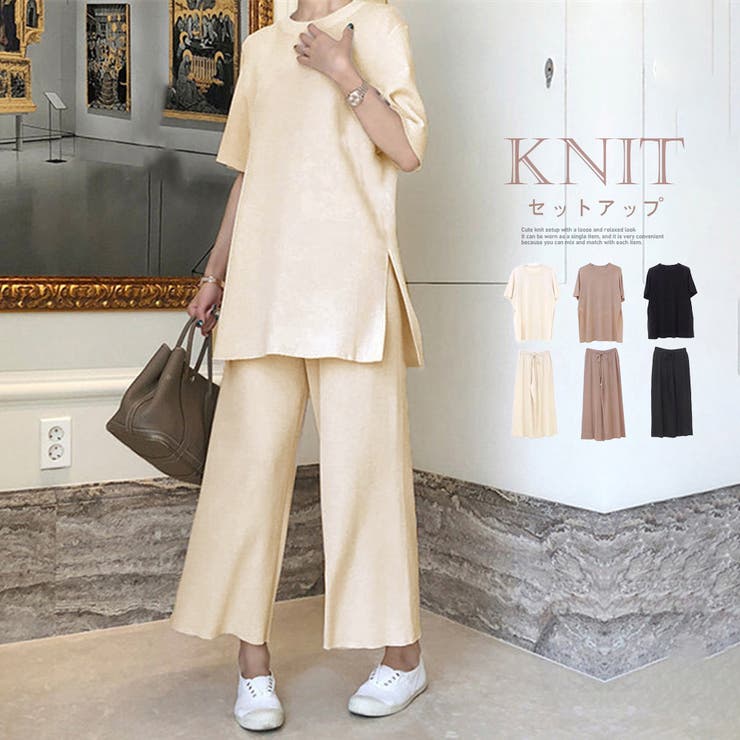 セットアップ サマーリブニット上下セット | Miniministore | 詳細画像1 