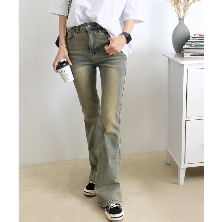新品 PT05 リネン混 ジーンズ デニム 美脚スーパースリム 茶 W30