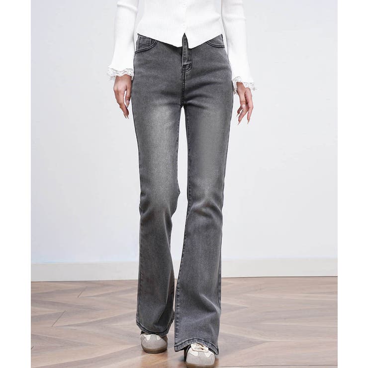 チャコールグレー | セミフレアデニムパンツ 美脚デニムパンツ | SUNSHINE CLOSET