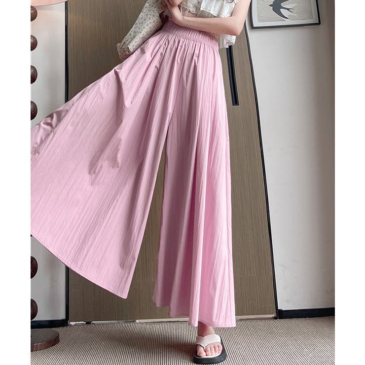 ピンク | ワイドパンツ 冷感キュロットパンツ春夏秋 | Miniministore