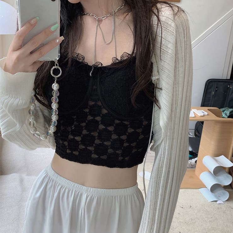 お得 総レースキャミソールパッド付きレディース キャミソール