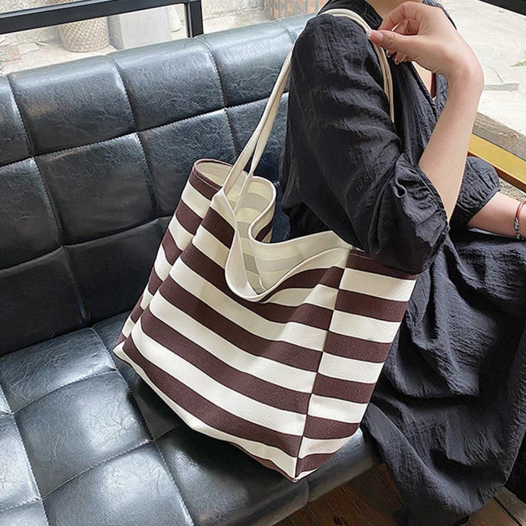 ボーダーキャンバストートバッグa4大容量 | Miniministore | 詳細画像11