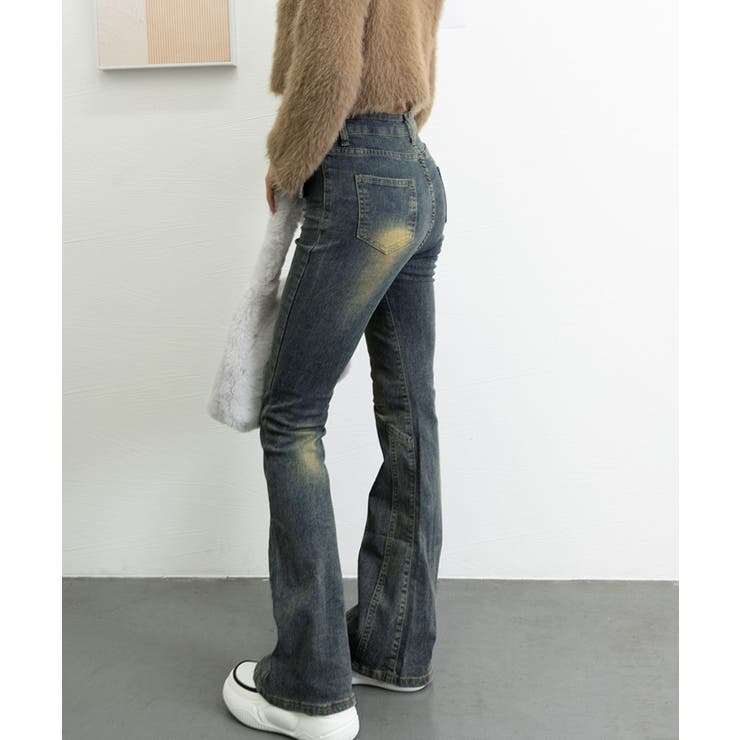 レトロ セミフレアデニムパンツレディース | Miniministore | 詳細画像21 