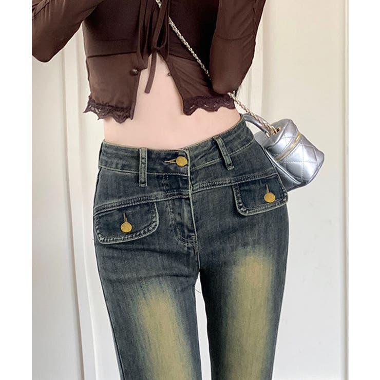 レトロ セミフレアデニムパンツレディース | Miniministore | 詳細画像8 