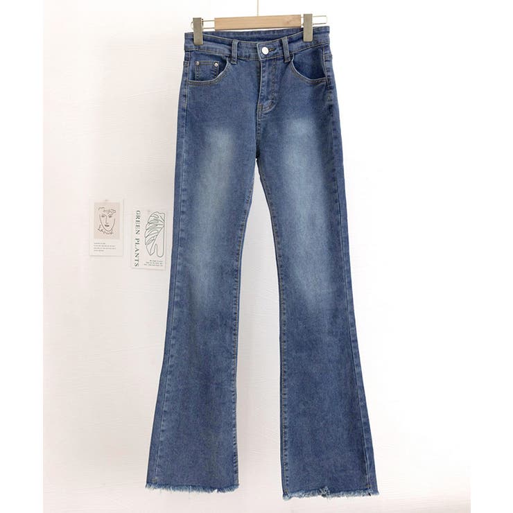 セミフレアデニムパンツ美脚フリンジパンツ | Miniministore | 詳細画像22 