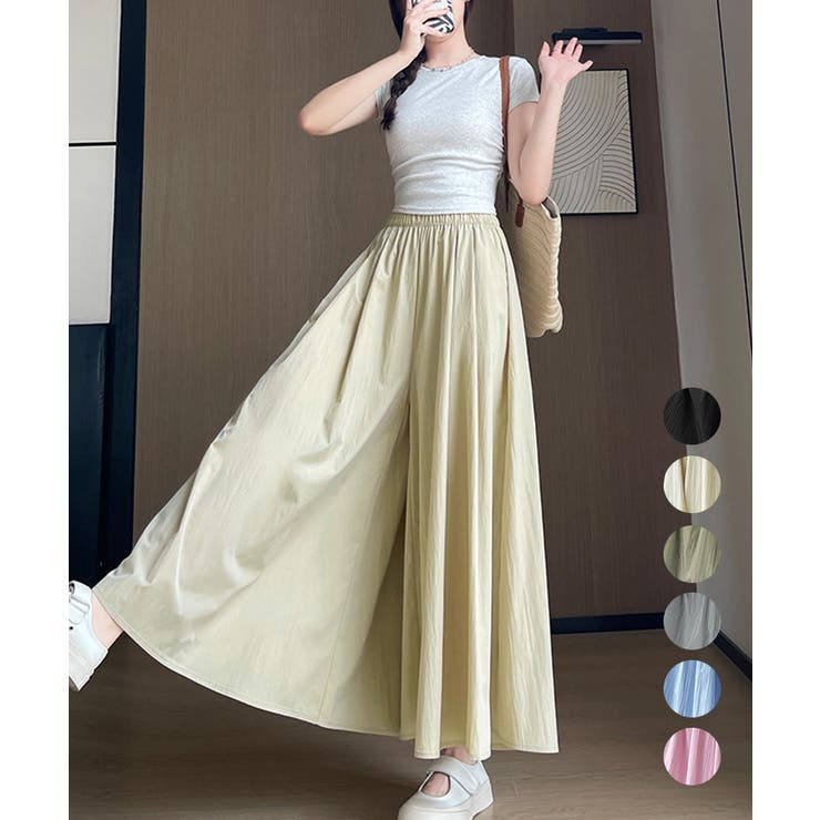 ワイドパンツ 冷感キュロットパンツ春夏秋 | Miniministore | 詳細画像1 