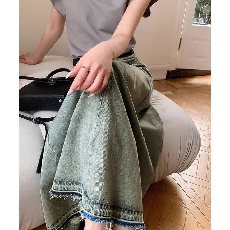 カットオフデザインデニムスカート 韓国風 | Miniministore | 詳細画像4 