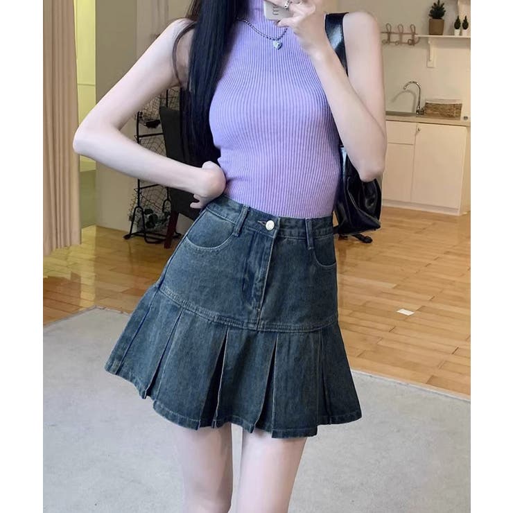 プリーツデニムスカートミニスカート韓国風 | Miniministore | 詳細画像12 