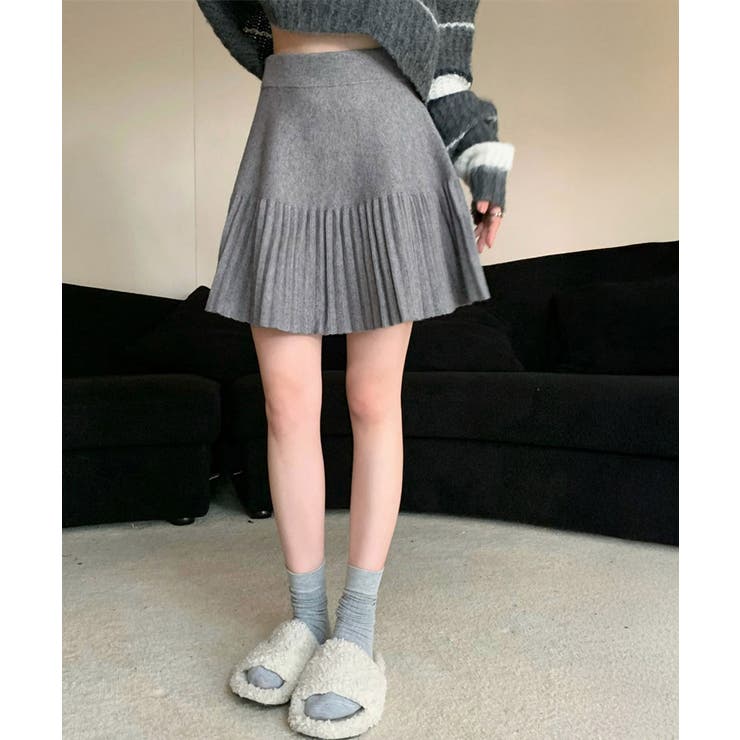 プリーツミニスカートニットスカート 秋冬 | Miniministore | 詳細画像16 