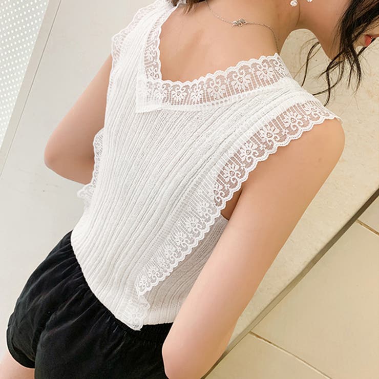 Vネック レースキャミソール レディース | Miniministore | 詳細画像8 