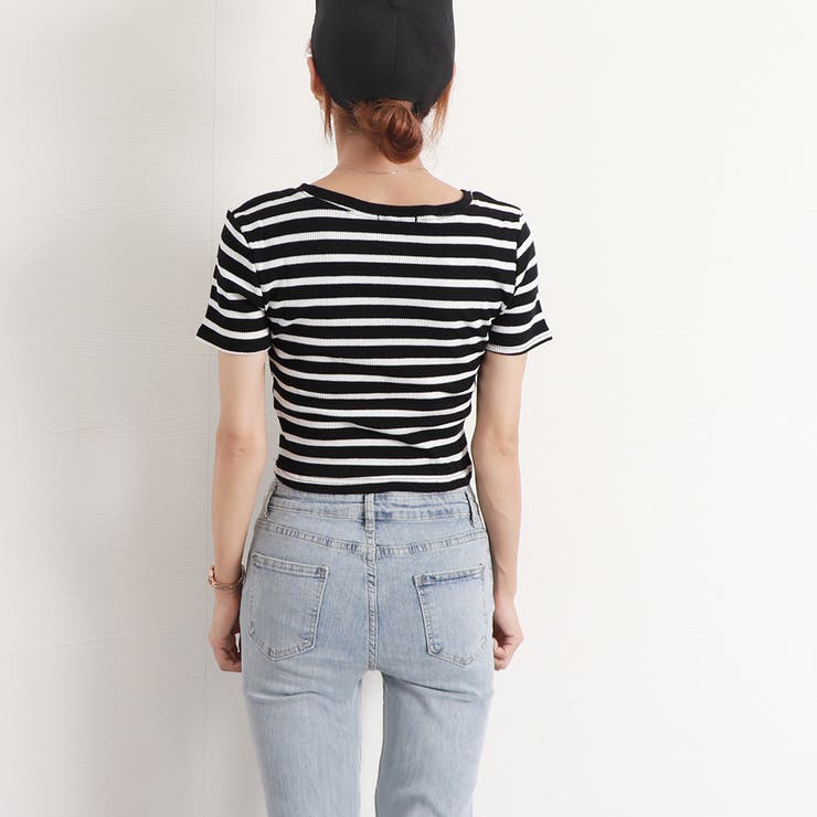 tシャツ ASYMMETRIC MINI TOP レディース CryingCenter/クライングセンター】Tシャツ ショート丈