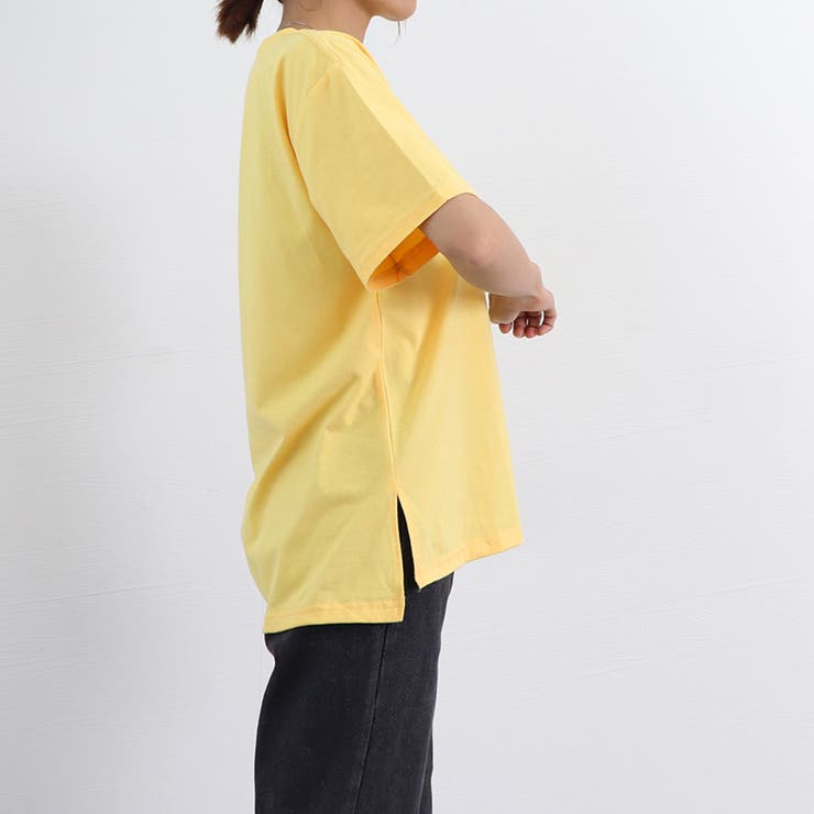 英字ロゴプリント半袖Tシャツスリット入り | Miniministore | 詳細画像15 