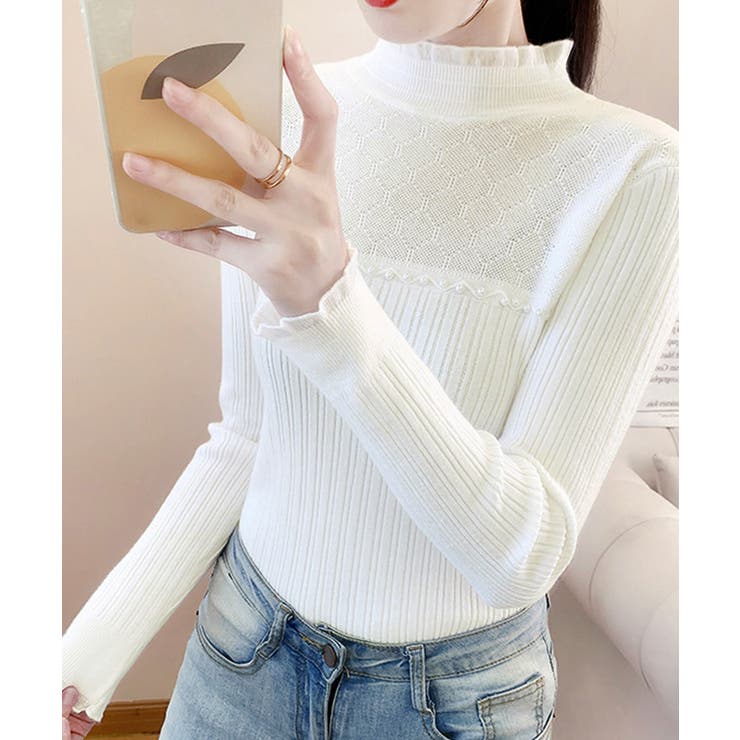 ハイネックニットトップスフリルニットソー | Miniministore | 詳細画像13 