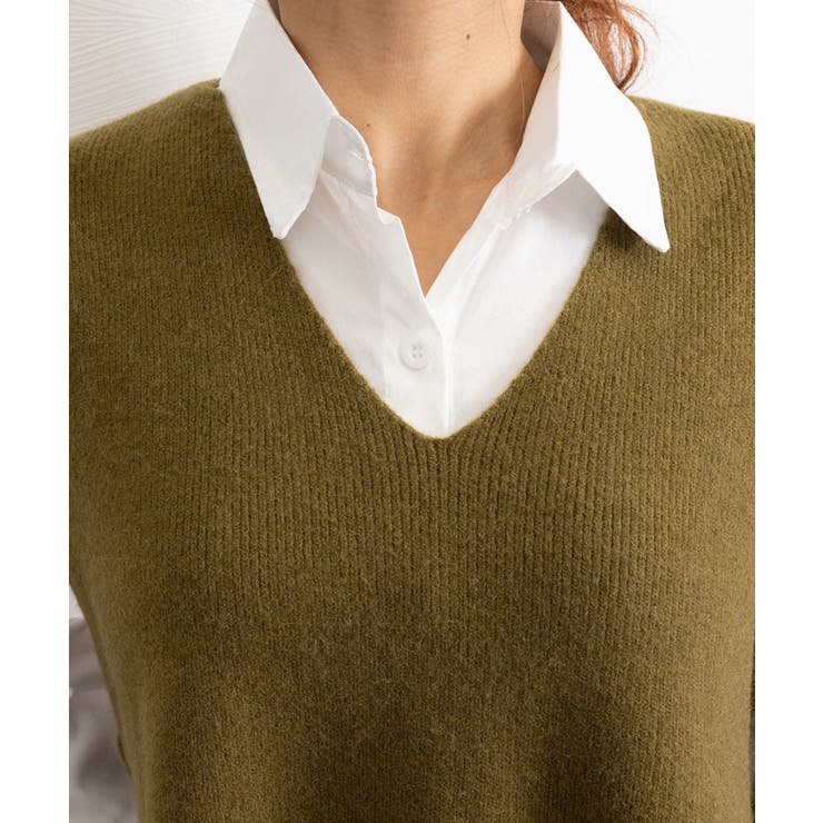 ベルト付きニットベストニットジレVネック | Miniministore | 詳細画像17 